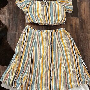 Torrid Size 3 Bright Striped 2Pc Maxi Set